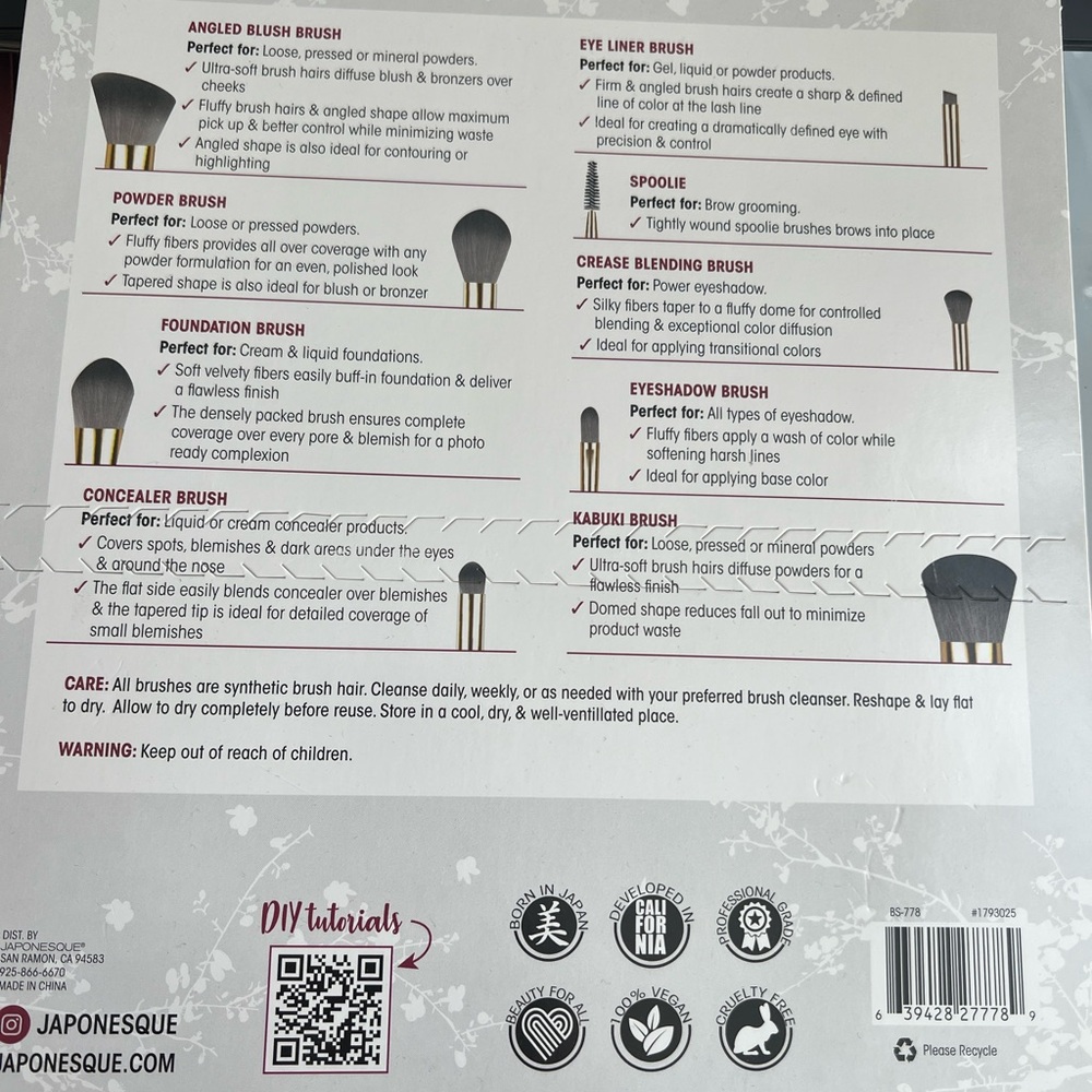NEW Japonesque 6 piece brush set